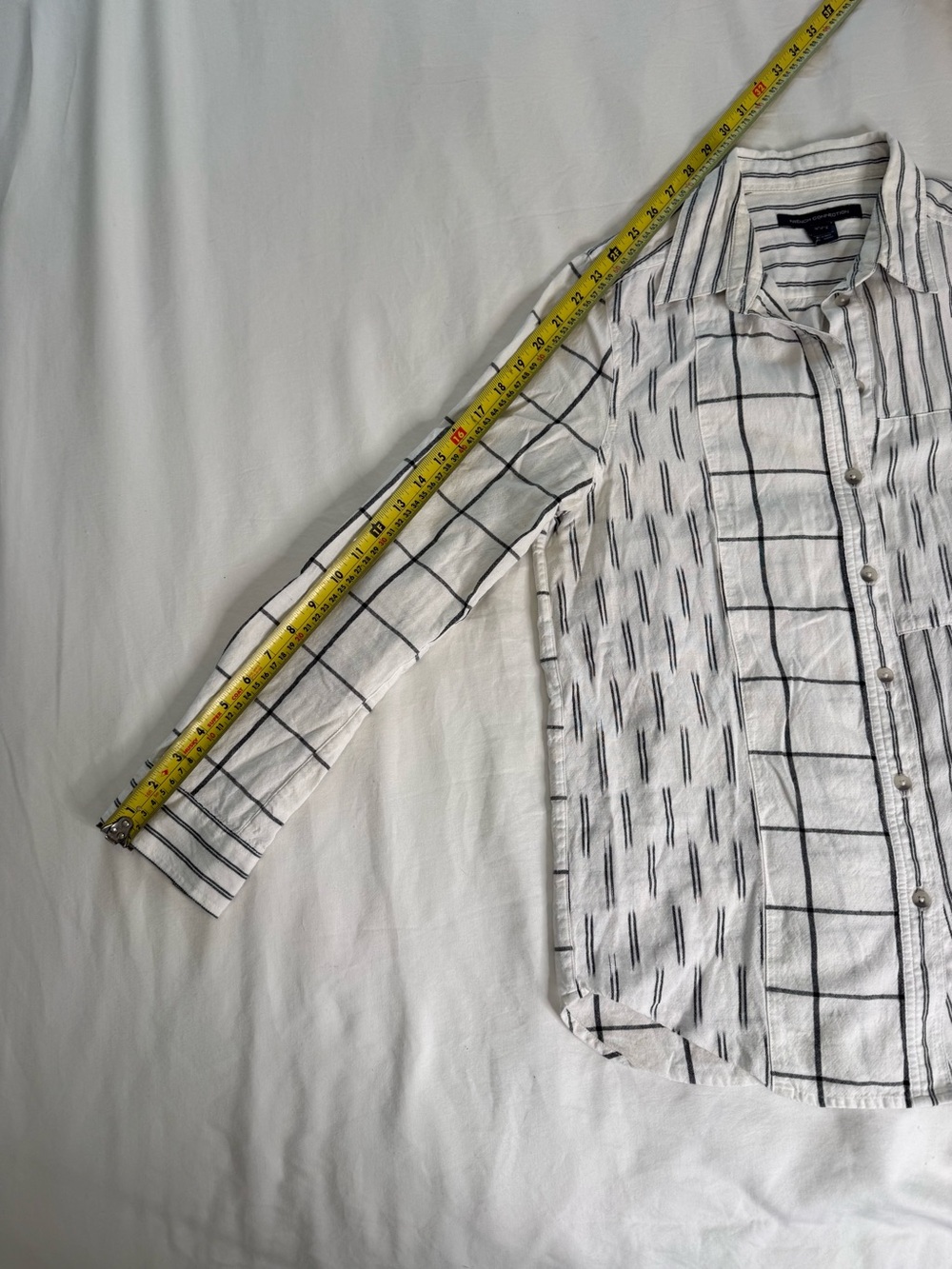 French Connection Cotton Mixed Stripe Button Shirt Minimalist Preppy Medium - Picture 11 of 11